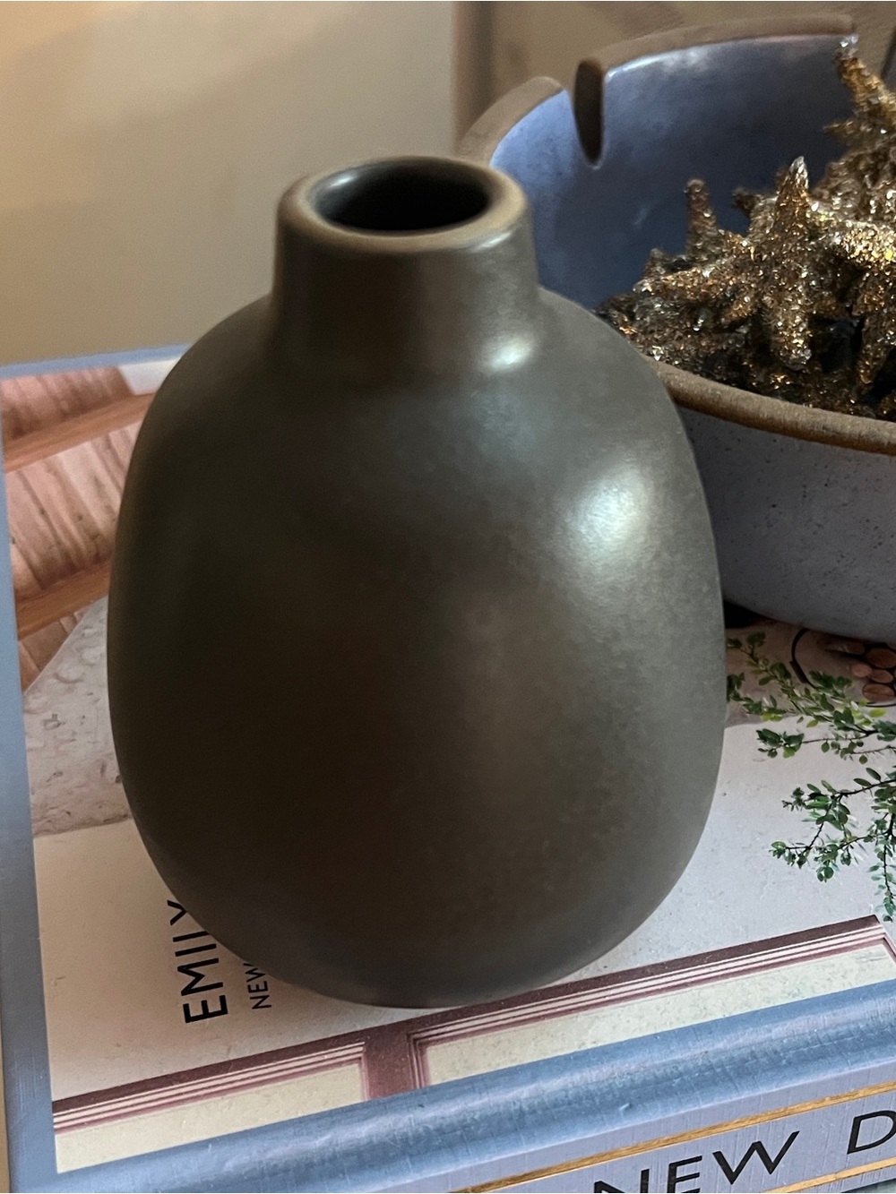 Heath Ceramics Pottery Bud Vase Zinc Glaze Matte Gray Black 4” - Picture 3 of 7